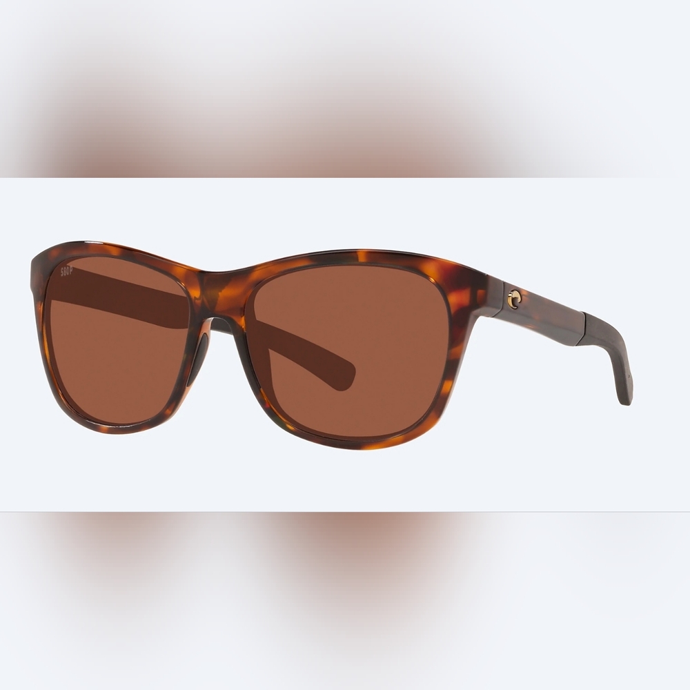 Costa del Mar Vela Men's Polarized Brown Tortoise Square Sunglasses 56-15 mm New